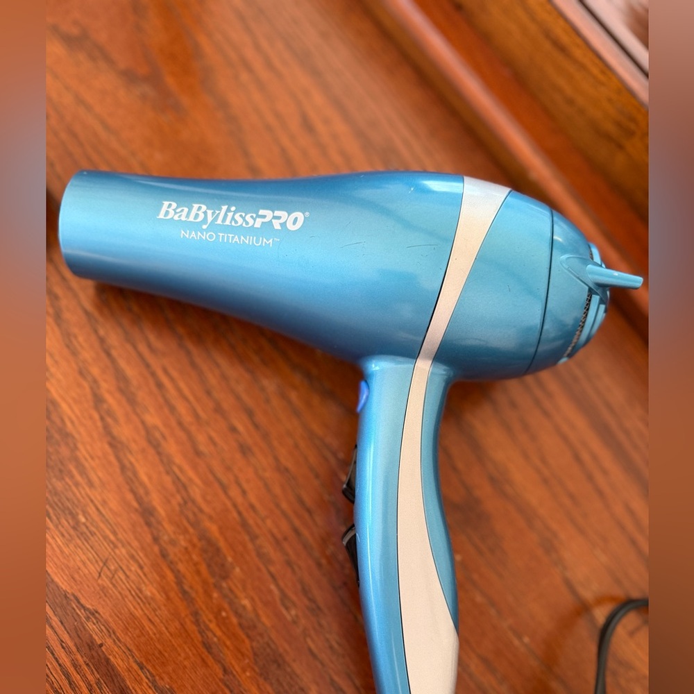 BaByliss PRO Nano Titanium Hair Dryer - Blue and Silver